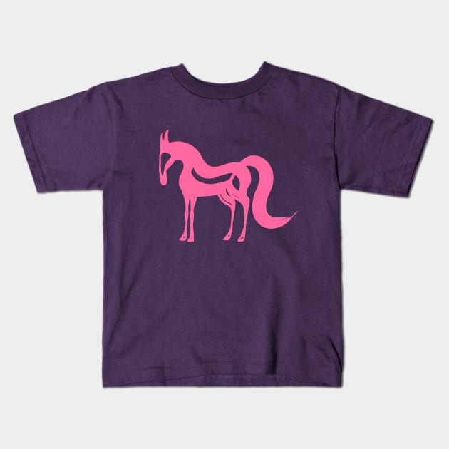 The Essence of a Horse (Mint and Hot Pink) Kids T-Shirt by illucalliart